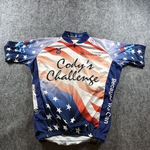 Cody's Challenge Cycling Jersey Mens Medium USA Stars Stripes Fairview Vomax Bik